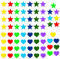 Keboyoe 70 Pcs Fridge Magnets Magnetic Stars for Reward Chart Colourful Magnetic Stars Heart Magnets for Whiteboard,School,Office,Classroom,Refrigerator,Reward Chart for Kids