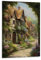 Old English Cottages in Village Szene, Kunst, altes romantisches Cottagecore, schläfriges Dorf, ländliche Landschaft, Poster, Leinwand-Poster, Wandkunst, Dekordruck, Gemälde für Wohnzimmer,