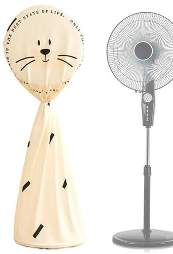 Zqkimzi Fan Cover, Cute Cat Electric Fan Cover, Dust-Proof Fan Protector, Washable Fan Cover, Full Coverage Pedestal Fan Cover, Outdoor Fan Covers, 19.7x57in Fan Protector, Summer Winter Fan Cover
