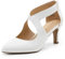 DREAM PAIRS Women's Pumps Closed Pointed Toe Kitten Heels Elegant Party Wedding Dress Shoes for Women,Size 5.5,White,DWUMPU2501