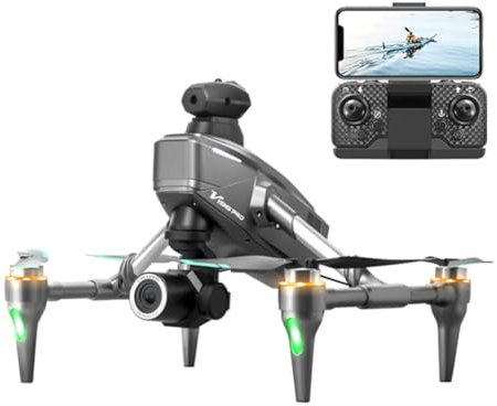 LYEAA 8K HD Doppia Fotocamera Motore Brushless Drone Evitamento Ostacoli RC Quadcopter Una Chiave Decollo/Atterra RC Drone Gesti Selfie Regalo Giocattoli per Uomini Ragazzi