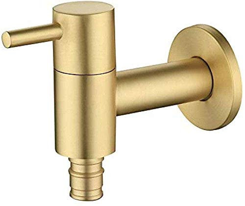 CAFIEDR Robinet de Jardin extérieur en Laiton Massif brossé doré avec entrée 1/2 et Sortie filetée 3 4