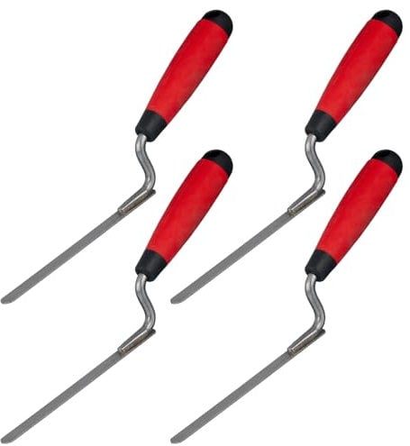 4 Stücke Fugenkelle, Breite 8 10 12 14 mm, Rutschfester Gummigriff, Fugenspachtel aus Edelstahl, für Präzises Mauern, Bauen, Fliesenlegen, Renovieren, Dekorieren und Gestalten (4)