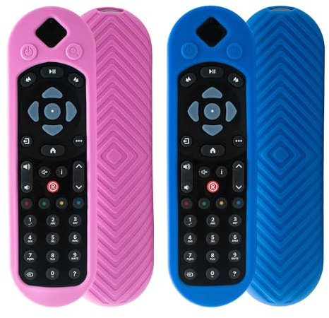 Confezione da 2 cover per telecomando vocale originale Sky Q SKY135, Sky Q Touch e Non-Touch, custodia protettiva posteriore con cordino anti-smarrimento (blu reale + rosa)
