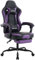WOTSTA Gaming Chair Computerstuhl Ergonomischer Gaming Stuhl mit Fußstütze Bürostuhl Ergonomischer Computerstuhl mit Lendenwirbelstütze SchwarzViolett