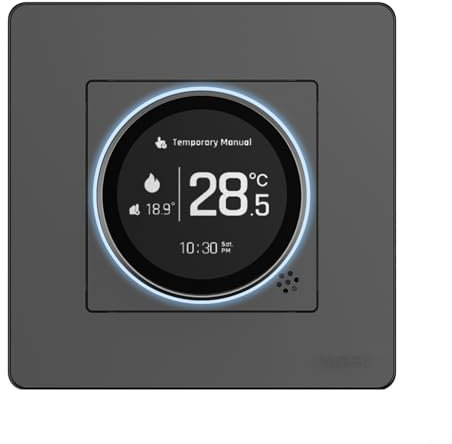 Home Temperature Control with For MOES Smart Knob Thermostat Adjustable Brightness and Safety Protection (GC-Black)