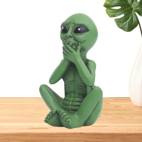 Alien Dekoration,2er Set Außerirdische Statue,Alien Statue Garten,Lustige Gartendeko Figuren,Harz Deko Figuren, Vinyl-Sammelfigur - Geschenkidee - Offizielle Handelswaren - Spielzeug Für Kinder Und Er
