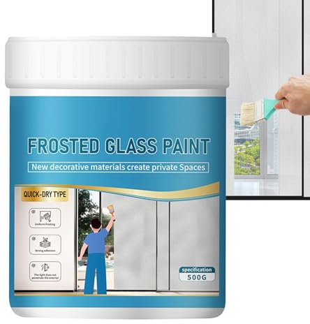 Buhygn Frosted Glass Window Paint, Window Privacy Frosted Tint, Opaque Glass Paint, Wide Range of Uses, Easy to Use, 16 oz./500 g for Home, Offices