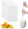Nut Milk Bag Reusable, 6 Pack Rectangle Reusable Nut Bag Strainer, Milk Bags for Straining Fine Mesh Nylon Cheese Cloth for Nut Milk Juice Coffee and Tea, 2 x 8inch