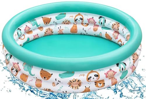 Shengruili Piscina Gonfiabile per Bambini, Rotonda, PVC, Unisex, Multifunzionale, Sicura e Confortevole