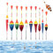 Diffaxy 10 Stück Angelposen, Angelzubehör für Angeln, 7 Größe Knicklichtposen Schwimmer Angeln Set für Angeln in Stillem und Fließendem Wasser