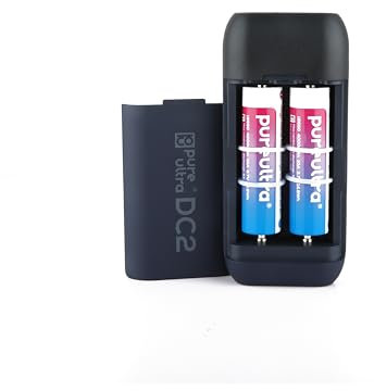PureUltra DC2 Li-Ion 10W Ladegerät & Powerbank, USB-C, für 18650 & 21700 Akkus, 2 Slots, inkl. 2× 18650 4000mAh, Schutzschaltung, Schnellladung, Outdoor & Einsatz (2 x 18650)