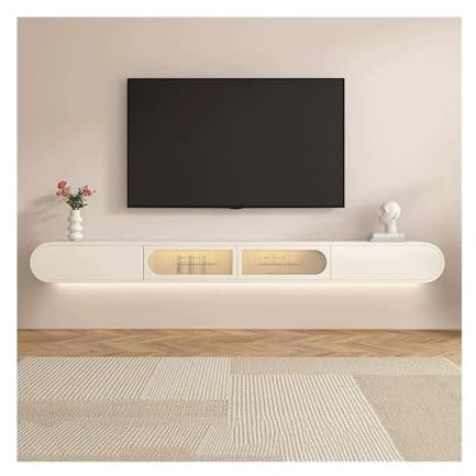 Huangj-0527 TV Unit Wall Mounted Under TV Stand Floating TV Console Entertainment Shelf Cabinet with Drawers and Storage TV Stand for Living Room