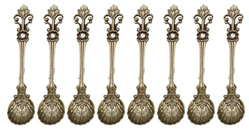 1 tsp Design Coffee Spoon Tea Ice Cream Flatware Milk Tea Household Cutlery 8 x 1 Teaspoon Spoon Adjustable Set Single for Tea Silverware Powder