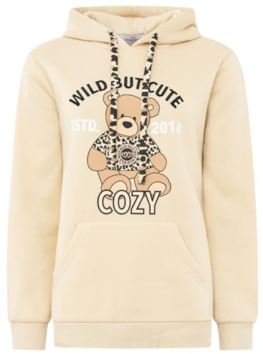 Zwillingsherz Damen Hoodie mit Kapuze – Kuscheliger Oversize Kapuzenpullover – Weicher Sweatshirt Pullover für Frauen Aufdruck – Stylischer Look für Frühling, Herbst & Winter – Loungewear Teddy Bär