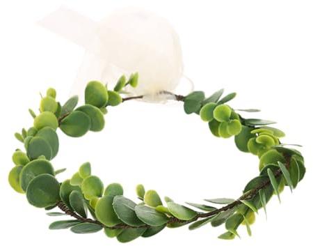 SAFIGLE Brautkranz Zartes Stirnband Kopfschmuck für Damen mit Ranken und Stoffmaterial Künstlichen Blättern für Hochzeit Selfies und Besondere Anlässe