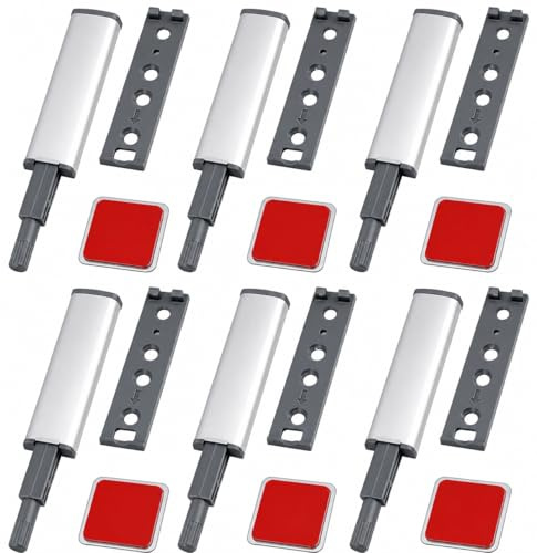 6PCS Drucktüröffner Schrank Push to Open Türöffner, Soft Close Nachrüstung für Schranktür und Schublade, Magnetischer Drucköffner Schrank, Schrauben Sind Nicht im Lieferumfang Enthalten