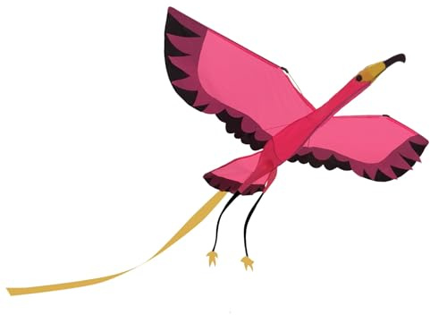 Cerf-Volant Flamant Rose Structure Carbone Léger pour Enfant Dès 3 Ans | Solide et résistant | facile à faire voler | découverte du vent et de la vitesse | développe la dextérité et la patience