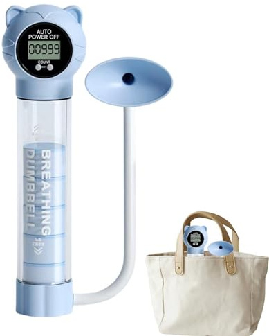 Mancuernas respiratorias, mancuernas de carga ajustable - Aparato de entrenamiento respiratorio digital para pulmones | Para hombres y mujeres Fitness Fortalecimiento de la capacidad pulmonar