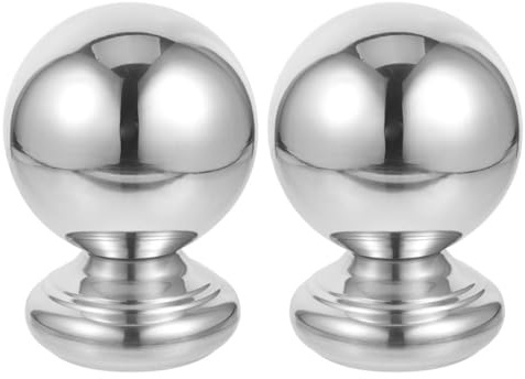 BETOOKY 2 Stück Handlaufkugeln aus Edelstahl 38mm Kugeln für Treppengeländer Innen mit Einfachem Einbau und Dekorativem Schutz für Geländer