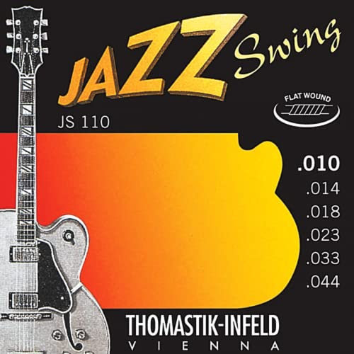 Thomastik 676707 Saiten für E-Gitarre Jazz Swing Series Nickel Flat Wound, Satz JS110 Extra Light .010-.044w