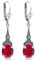 Jugendstil Ohrringe Markenkristalle Rot Silber Vintage Schmuck NOBEL SCHMUCK