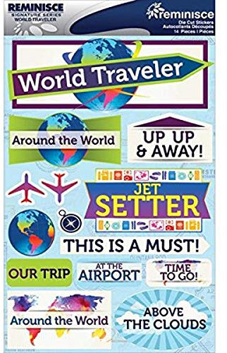 Reminisce Signature Dimensional Stickers Bogen 11,4 x 15,2 cm World Traveler