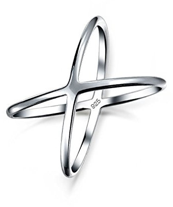 Geometric Midi Knuckle 1MM Band Stackable Chevron Lightening Bolt Heartbeat V Ring .925 Sterling Silver