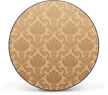 banjado® Design Magnettafel rund Größe Ø 47cm mit Motiv Tapete Beige - magnetische Pinnwand/Magnettafel aus Metall/Memoboard für Küche, Büro & Kinderzimmer mit Magneten & Montageset