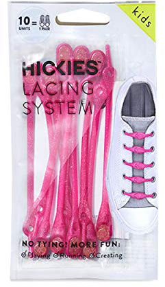 HICKIES Elastische Tie-Free Schuhbänder für Kinder (2.0 Neu) - Glitzer Pink