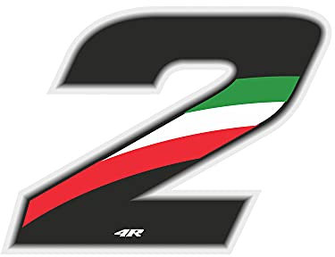 4R Quattroerre.it 13212 Numero Racing 2 Piccolo, Tricolore Italia, piccolo 65 x 85 mm