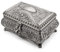 AVESON Rectangle Antique Metal Jewelry Box Trinket Storage Organizer Gift Box Chest Ring Case with Floral Engraved for Girls Ladies Women, Large