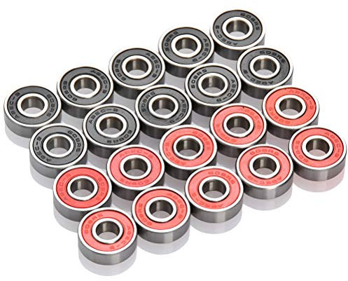 TIMESETL 20er Skateboard Kugellager 608RS ABEC-9 Reibungsfreie Kugellager, Metall Doppelt Geschirmt Miniatur-Rillenskateboard Kugellager für Skateboard, Roller, Inline Skates