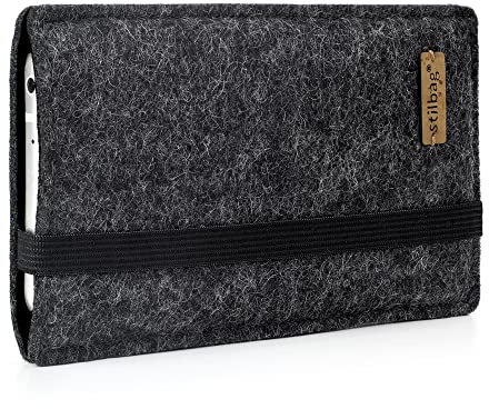 stilbag Samsung Galaxy S23 Schutztasche Handyhülle Finn |Smartphone-Tasche aus Filz | Handytasche Made in Germany (Anthrazit - schwarz)