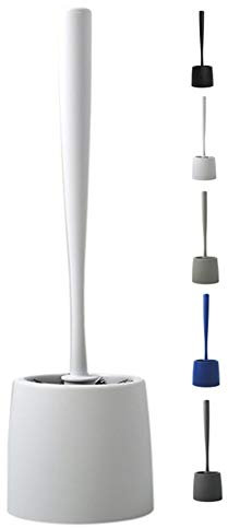 Spirella WC Bürste Klobürste Toilettenbürste „Ricky“ mit hygienischem Behälter matt weiß