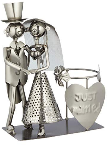 jakopabra Weinflaschenhalter Brautpaar aus Metall/Hochzeitsgeschenk Flasche verschenken