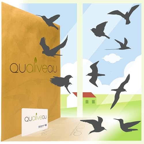 Qualiveau® Adesivi per la protezione contro gli uccelli da 10 – 18 cm, set completo di colore grigio scuro