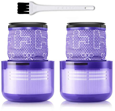 Queta 2 Pezzi Filtro per Dyson V11 Filtro di Ricambio Lavabile per Aspirapolvere Dyson V11 SV14 Serie, con Spazzolino di Pulizia, Filtro di Ricambio per Dyson V11 SV14 Serie