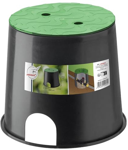 Jardibric – Mirada Circular de 285 x 250 mm de Polipropileno para 1 a 2 válvulas solenoides – Fácil Acceso y Mantenimiento de su Sistema de riego con Esta Mirada Robusta