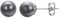 Vogem Grey Pearl Stud Earrings for Women Silvery Hypoallergenic 8mm Small Round pearls Earring Dainty Jewelry