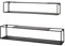 HAKU Möbel Wandregal 2er Set schwarz, Metall - Maße: B 85/95 cm x H 17/20 cm x T 17/20 cm, Style: Modern