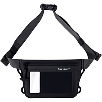 WILD HEART IPX8 Marsupio Impermeabile con Cintura in Vita Regolabile Schermo Sacca Asciutta Tangibile Doppia tasca Interna per il Nuoto, Immersioni, Galleggianti, Rafting, Canottaggio