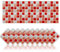 Cendray 20 Pezzi Adesivi per Piastrelle,Antiolio Impermeabile PVC Autoadesivo Decorazione,Stile Mosaico Cucina Adesivi per Piastrelle per Bagno (10x10cm,Rosso)