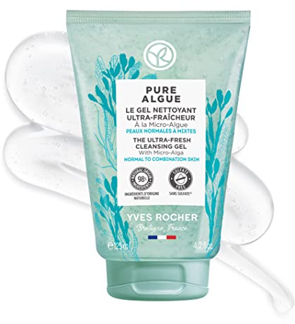 Yves Rocher PURE ALGUE - Ultra-frisches Reinigungsgel mit Mikroalgen - Reinigt, Sauerstoff und erfrischt - Normale bis Mischhaut - 125 ml