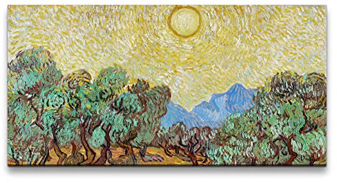 Paul Sinus Remaster 120x60cm Vincent Van Gogh Impressionismus Weltberühmtes Gemälde Olivenbäume Sonne Zeitlos