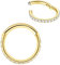 Popuhoops 1,0mm 8mm Gold Nasenringe Zirkonia Nasenring Knorpel Ohrring Klar CZ Hoop Septumring Segmentring Clicker 316L Chirurgenstahl Körperpiercing Helix Ohrläppchen Daith Rook Conch Piercing