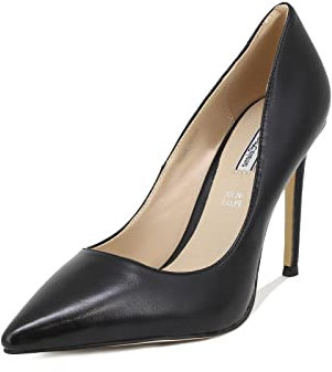 QUEEN HELENA Dekollette Schuhe mit Nadelabsatz, elegant, ohne Verschluss mit Spitze, lässig, Damen, K2068, Schwarz , 38 EU