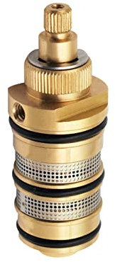 Negro Termostato Ducha Grifo Cartucho Válvula Núcleo Agua Fría y Caliente Control Temperatura Mezcladora Carrete para Baño Ducha, Anti-escaldado, Alta Dureza, Fuerte Resistencia Al Desgaste (C)