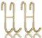 GOWEILE 2 Pack Shower Hooks - Towel Hanging Stainless Steel Over Door Hooks S Shaped for Kitchen, Bathroom (Gold)