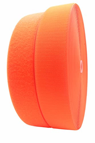 Merceria Pour Toi... 1 Metro Nastro a Strappo da Cucire Altezza 2 3 5 cm accoppiato Arancione Rosa Fluo Nastro Strappo Hook Loop Arredamento (5 cm, Arancione Fluo)
